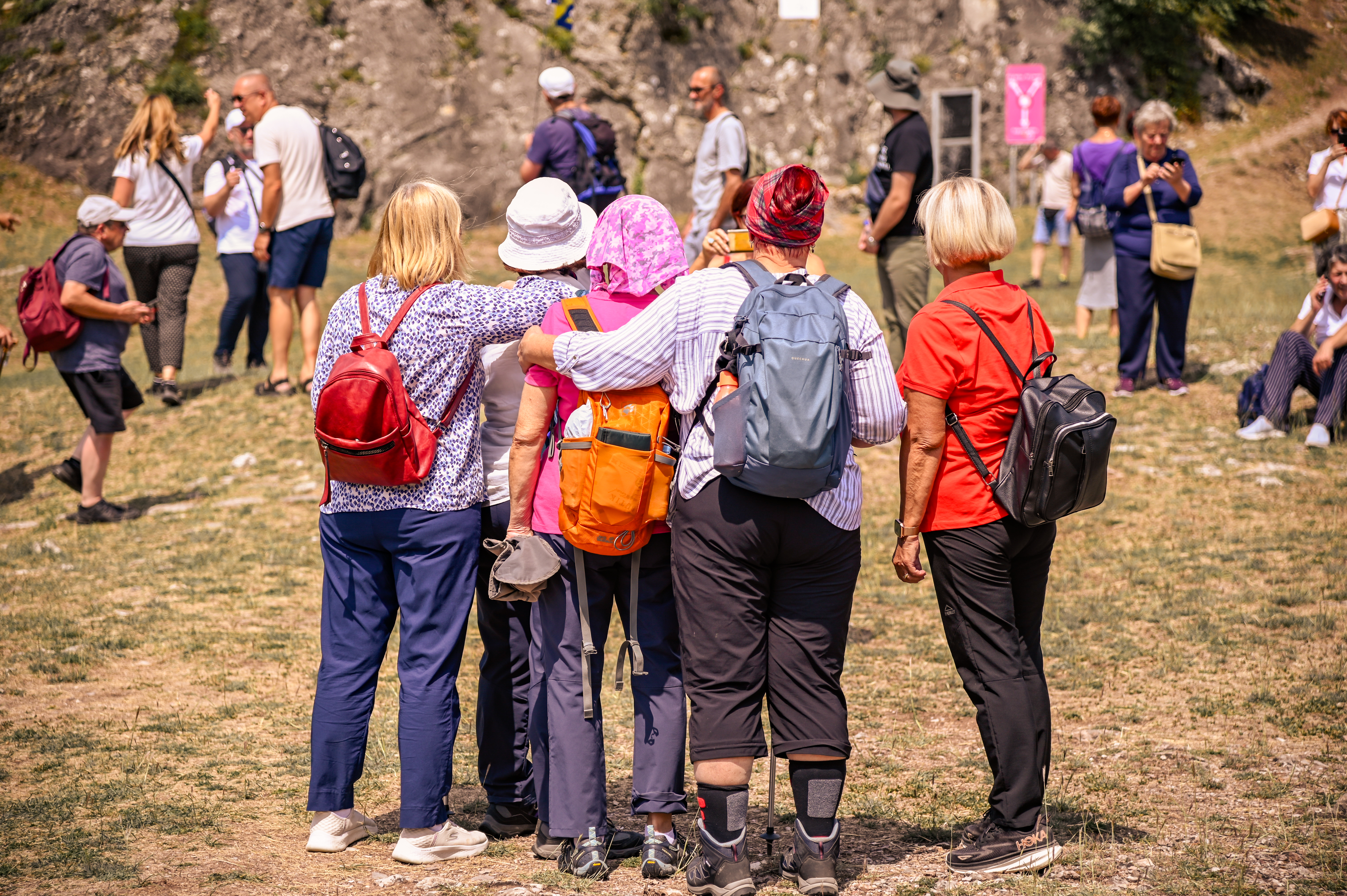 Blossom Tours guests sharing a warm moment together, used to represent calmer company retreat energy